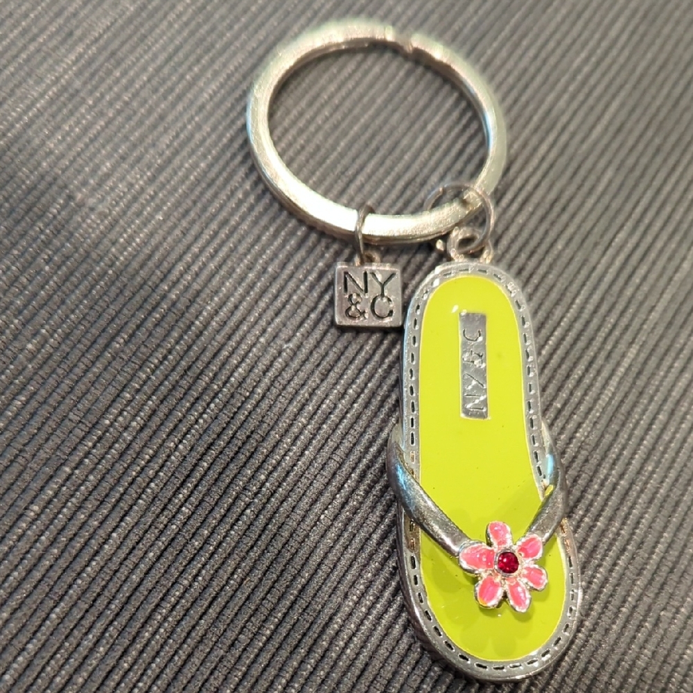 NYC Keychain/Bag Charm Silver and Yellow NWOT